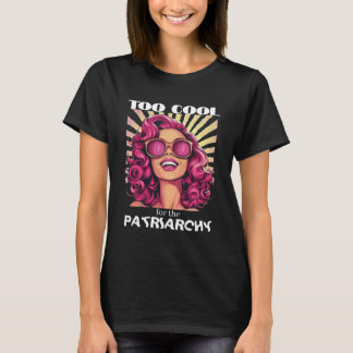 Popart-Mädchen mit rosa Haaren Feministin T-Shirt