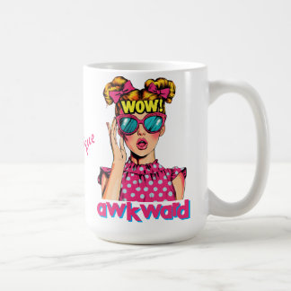 Popart Mädchen sagt "WOW Peinlich" Kaffeetasse