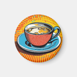 Popart-Magnet. Tasse Tee Popart Magnet