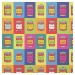 Popart Muster des Dosenbohnenrücklaufs Stoff