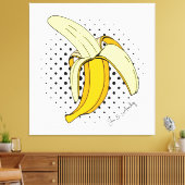 Popart Peeling Bananenfrucht auf Halftone Dots Leinwanddruck (Insitu (Wohnzimmer))