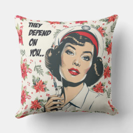 PopArt Poinsettia Button-up-Krankenschwester Kissen