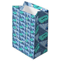 PopArt Polka Dot Cassettes - Blues Medium Gift Bag