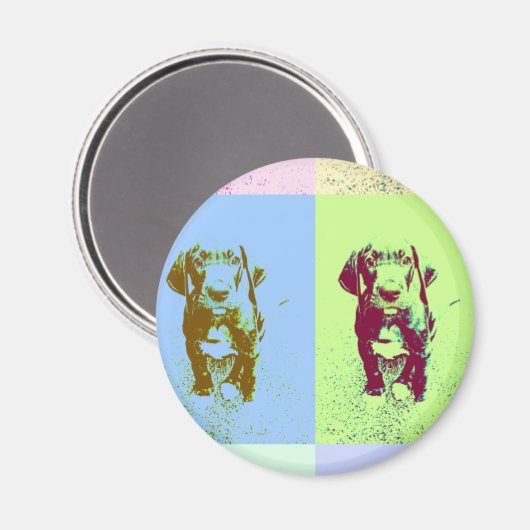 PopArt Puppy Magnet (Vorderseite/Rückseite)
