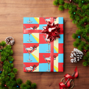 PopArt Santa Martini Geschenkpapier