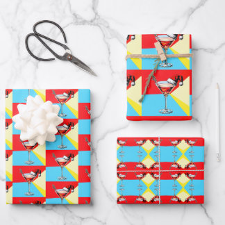PopArt Santa Martini Geschenkpapier Set
