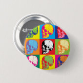 Popart Schädel Button (Vorne & Hinten)