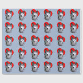 PopArt Silver Husky Herz Liebe Geschenkpapier (Flach)