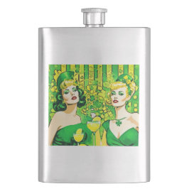 PopArt St Paddy's Button-up Girls Flachmann