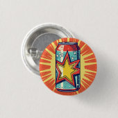 Popart-Stil-Dose Limonade, kohlensäurehaltiges Get Button (Vorne & Hinten)