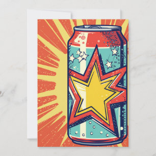 Popart-Style-Dose Limonade, kohlensäurehaltiges Ge Einladung