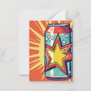 Popart-Style-Dose Limonade, kohlensäurehaltiges Ge Mitteilungskarte
