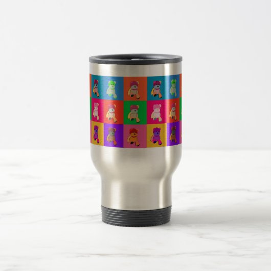 Popart Teddy Bear Stainless Steel Traveller Tasse (Mittel)
