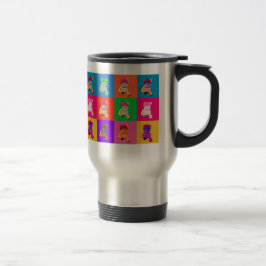 Popart Teddy Bear Stainless Steel Traveller Tasse
