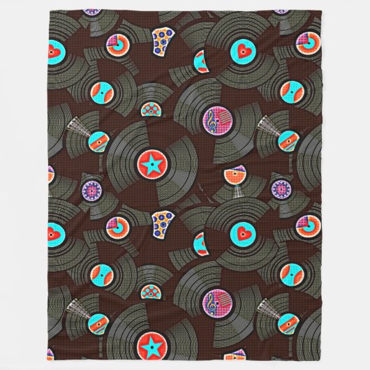 PopArt Vinyl Fleecedecke (Vorderseite)