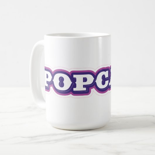 POPCAST-Tasse 15 oz Kaffeetasse (Vorderseite Links)