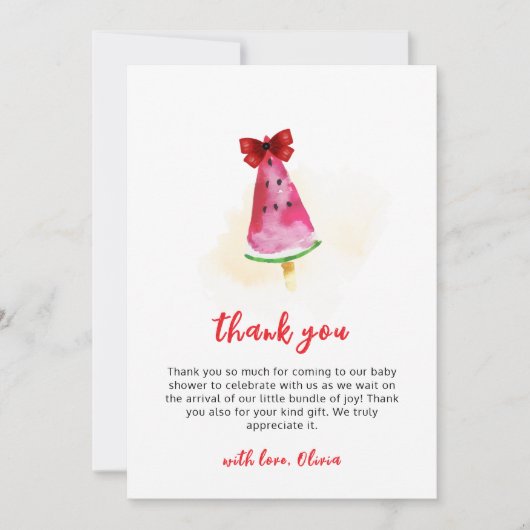 Popcicis ready to Pop Ice Cream Baby Shower Dankeskarte (Vorderseite)