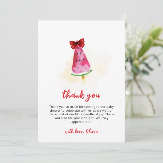 Popcicis ready to Pop Ice Cream Baby Shower Dankeskarte (Stehend Vorderseite)