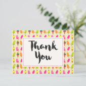 Popcles and Ice Cream Summer Pattern Vielen Dank Dankeskarte (Stehend Vorderseite)