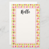 Popcles and Ice Creme Colorful Summer Pattern Briefpapier (Vorne/Hinten)