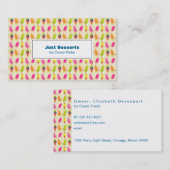 Popcles and Ice Creme Colorful Summer Pattern Visitenkarte (Vorne/Hinten)