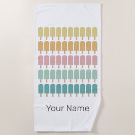 Popcles Vintag Ice Cream Retro Summer Design Strandtuch