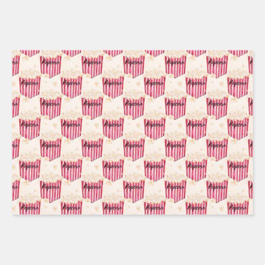 Popcorn 3 pack Geschenkwrap Geschenkpapier Set (Vorderseite 3)