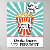 Popcorn-Abstimmung" Fun School Election Poster (Vorne)