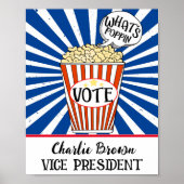 Popcorn-Abstimmung" Fun School Election Poster (Vorne)
