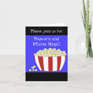 Popcorn and Movie Night Invitation Einladung
