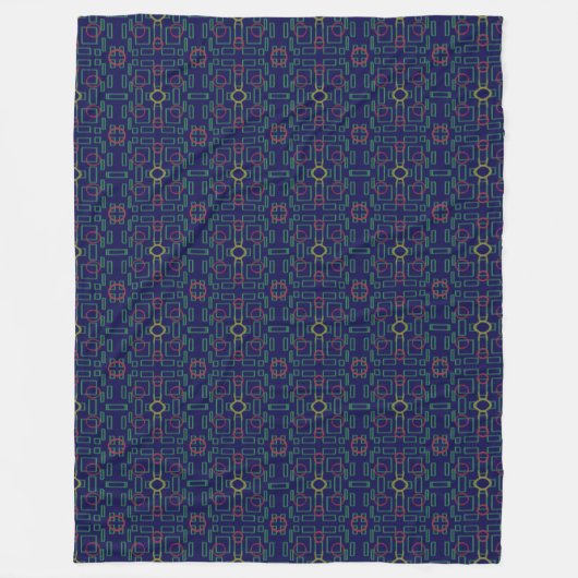 Popcorn Anime Blau Geometrisch  Fleecedecke (Vorderseite)