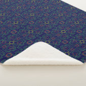 Popcorn Anime Blau Geometrisch  Sherpadecke (3/4)