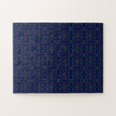 Popcorn Anime Blaues geometrisches Muster Puzzle (Horizontal)
