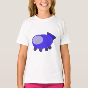 Popcorn Anime Blaues Raumschiff Rotes Flugzeug Car T-Shirt