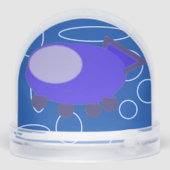 Popcorn Anime Blue Spaceship Aviation Schneekugeln (Rückseite)