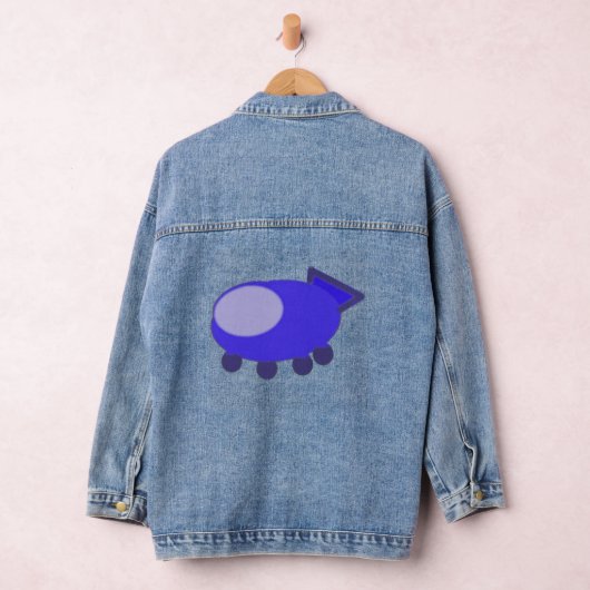 Popcorn Anime Blue Spaceship Denim Jacket Jeansjacke (Hangar)
