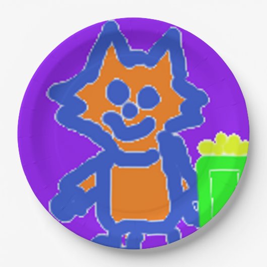 Popcorn Anime fröhliche Paper-Teller Pappteller (Vorderseite)