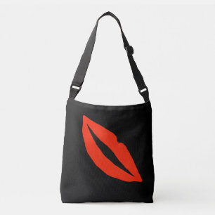 Popcorn Anime Funny Red Lips Tragetaschen Mit Langen Trägern