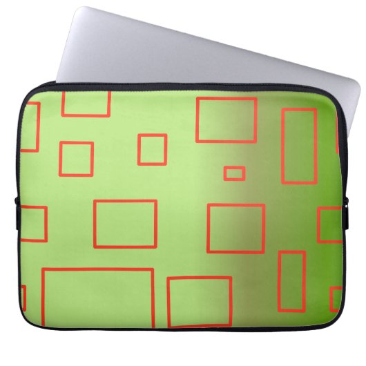 Popcorn Anime Green Red Rectangle Laptopschutzhülle (Vorderseite)