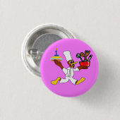 Popcorn Anime Koch Ducky Kazoo Pink Button (Vorne & Hinten)