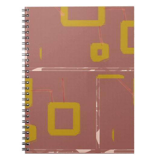 Popcorn Anime Stoneage Circuit Brown Geometric Notizblock (Vorderseite)