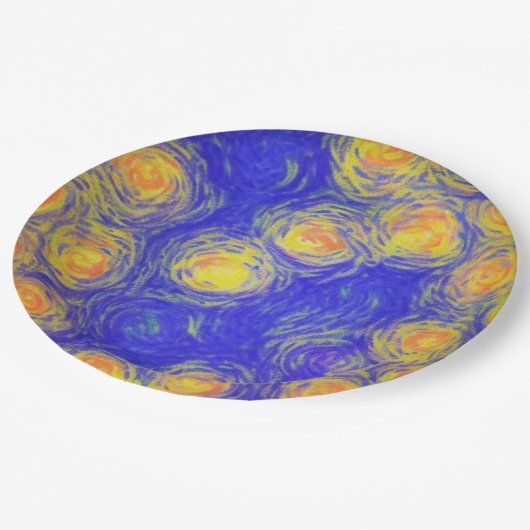 Popcorn Art Pappteller (Schrägansicht)