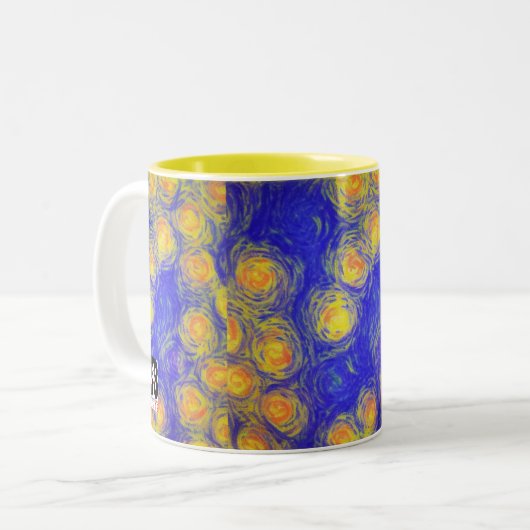 Popcorn Art Zweifarbige Tasse (Vorderseite Links)