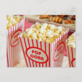 Popcorn auf der Postkarte des Kinobildes (Vorderseite)