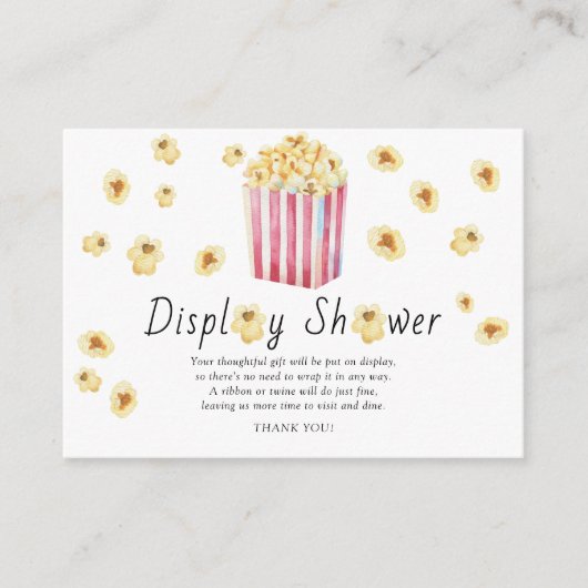 Popcorn Baby Dusche Begleitkarte (Vorderseite)