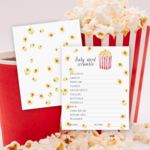 Popcorn Baby Dusche Word Rammspiel