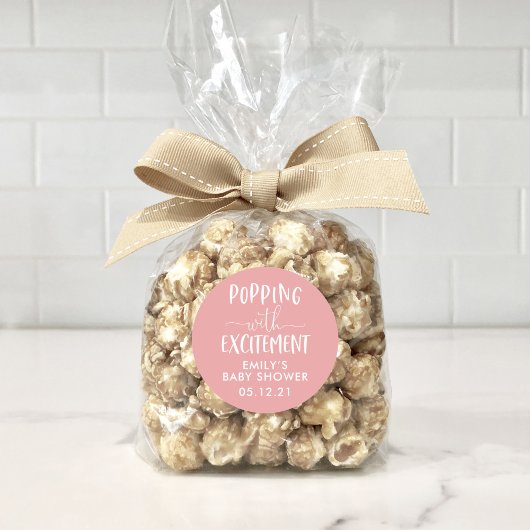 Popcorn Baby Shower Popping mit Aufregung Gefallen Runder Aufkleber