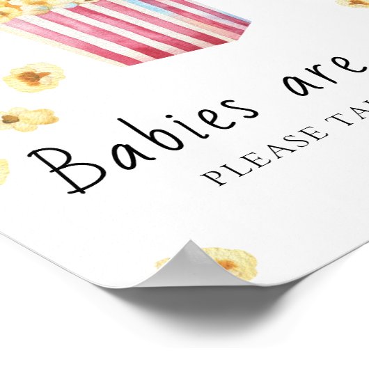 Popcorn Babydusche - Babys sind süß Poster (Ecke)
