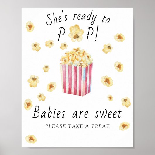 Popcorn Babydusche - Babys sind süß Poster (Vorne)