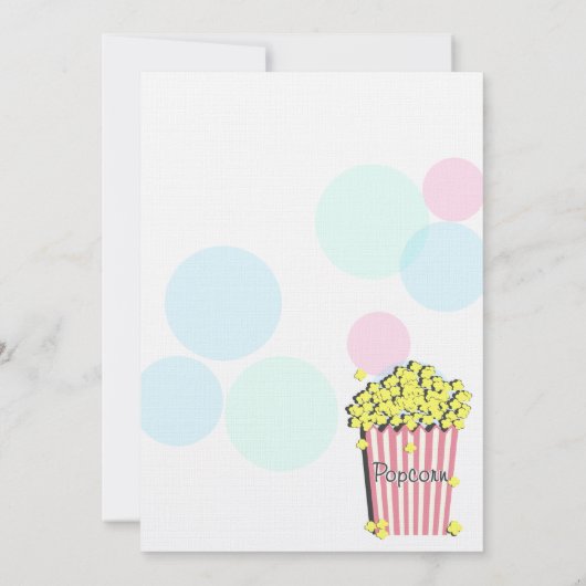 Popcorn Babydusche Einladung (Rückseite)